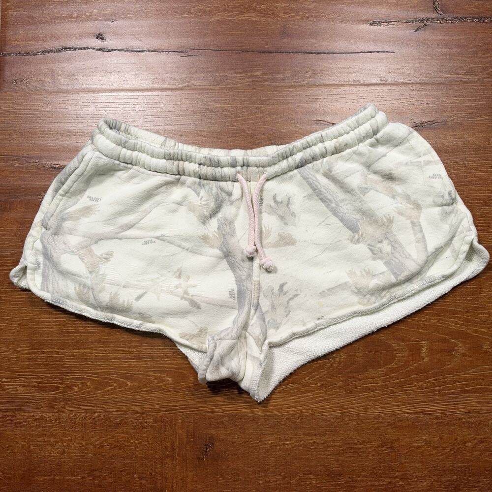 Dairy Boy Sweat Shorts Women M 2" Ivory Real Tree Camo Dairy Girl Cotton Comfort